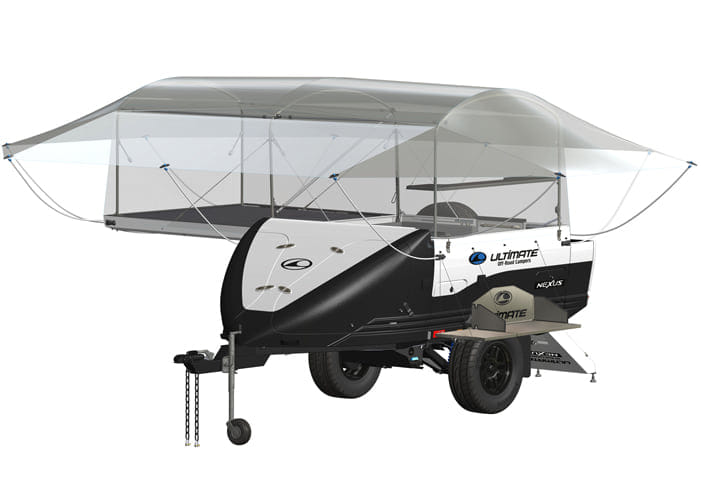 Transparent CAD view showing Ultimate tent construction